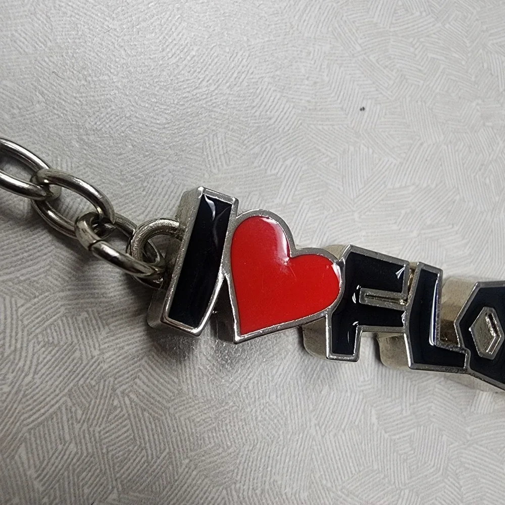 I Heart Florida Keychain Souvenir Key Ring Travel Tourist Gift Metal Florida